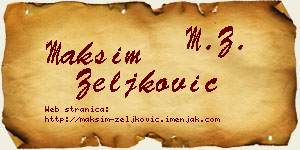 Maksim Zeljković vizit kartica